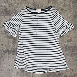 Hailey & Co Striped Black and White Top size medium